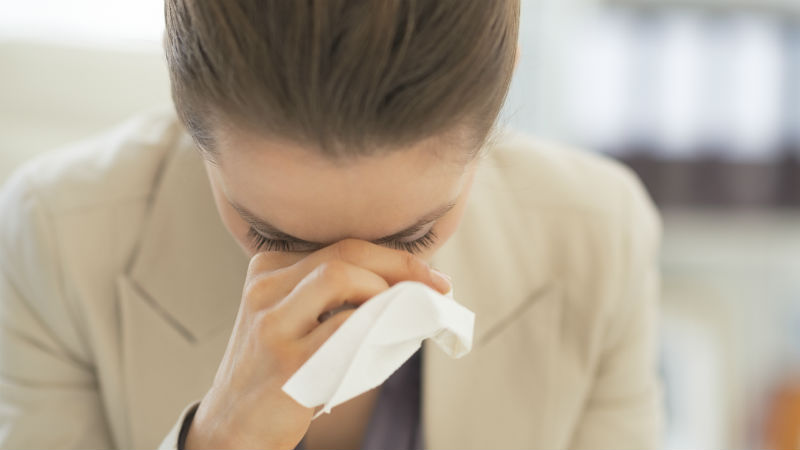 Woman with a cold