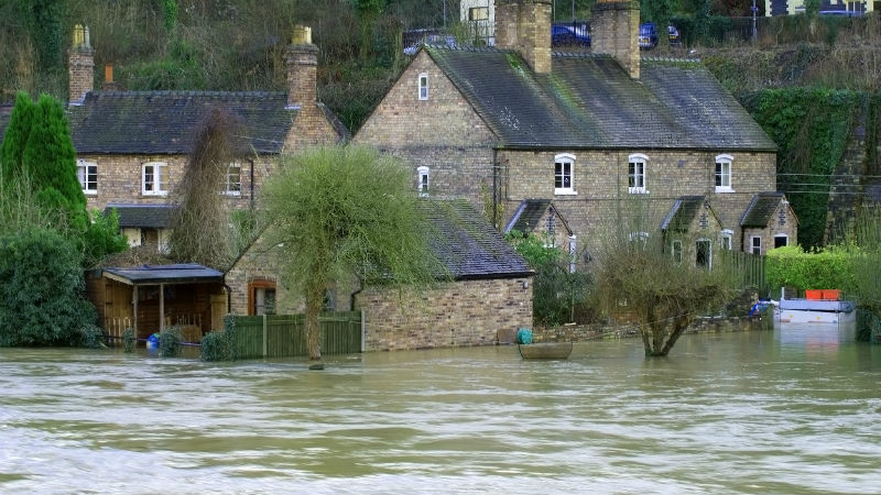 A flooded house